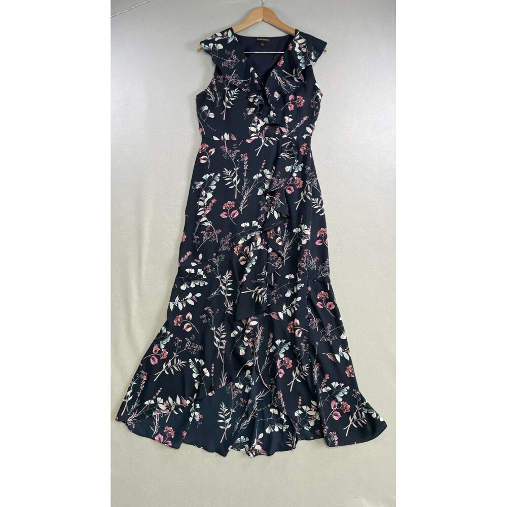 Banana Republic Flutter Sleeve Long Dress Sz 8 Blue Coquette Fairy Flowy